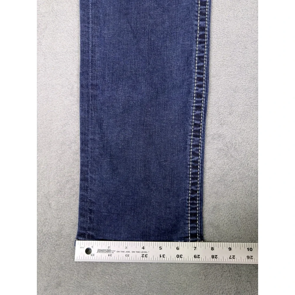 Rock Revival Jeans Womens 32 Blue Dark Wash Jessica Mid Rise Curvy Straight